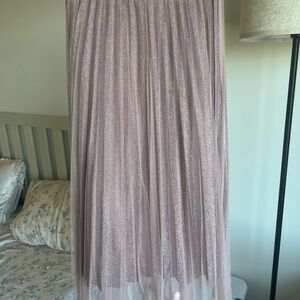 Midi pleated skirt pink